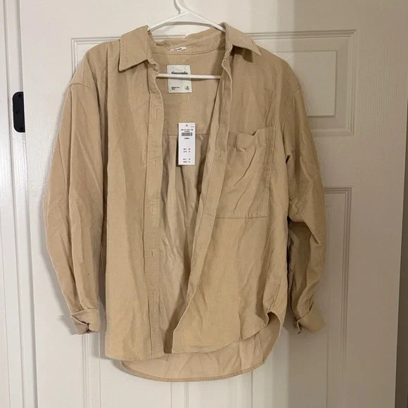 Abercrombie & Fitch Tan Lightweight Shirt Jacket - Picture 1 of 3